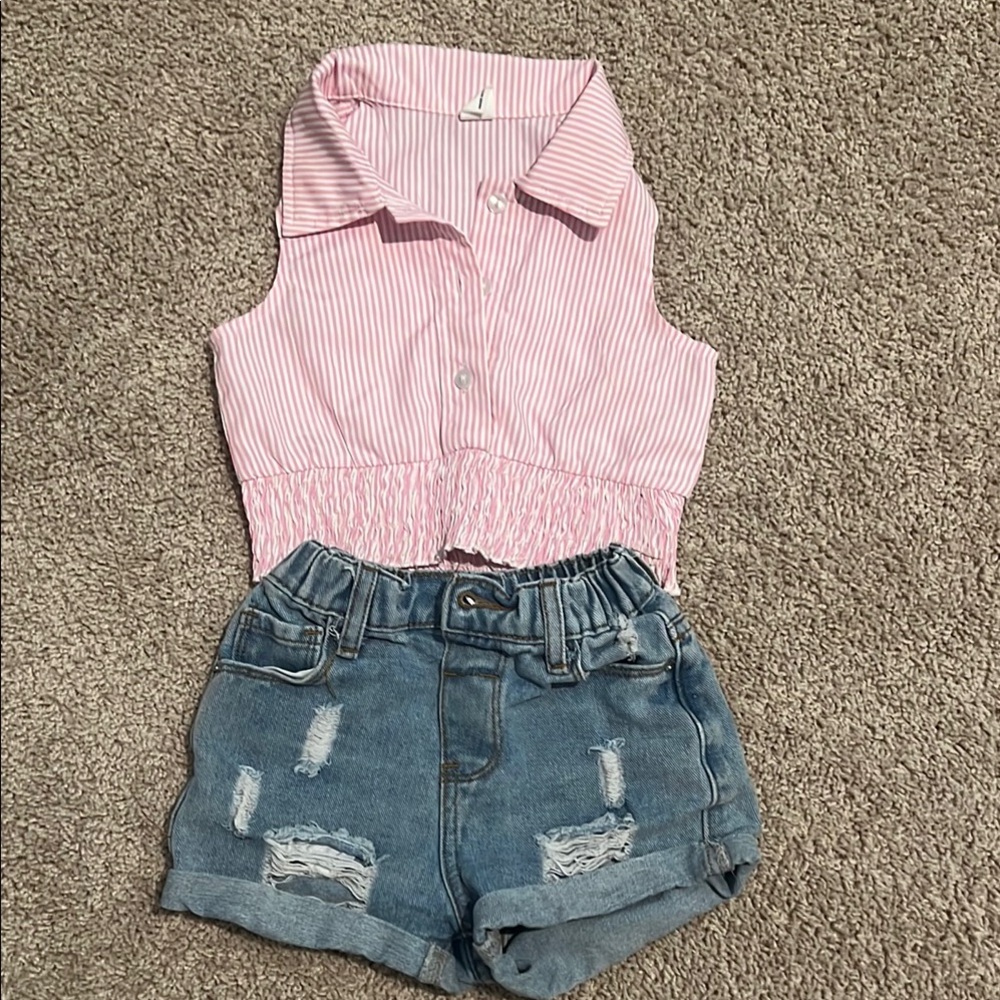SHEIN Pink and Blue Casual Shorts